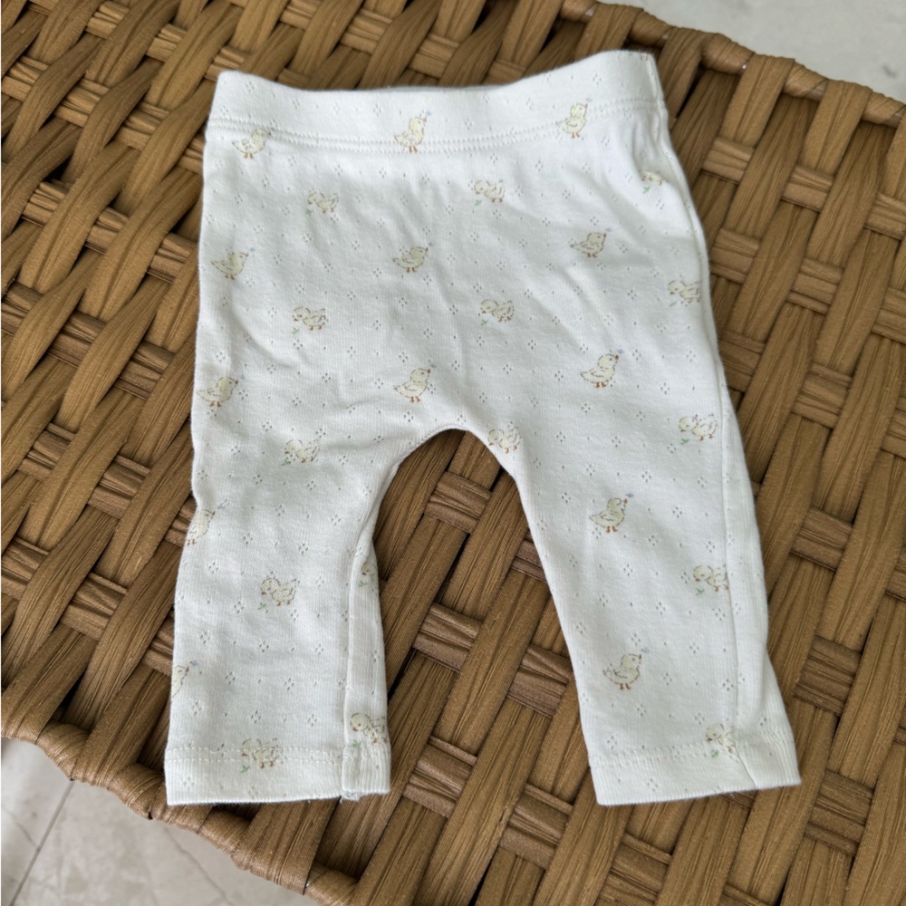 Zara Cream Baby Leggings with Cute Print